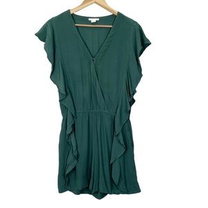 Green romper with pockets